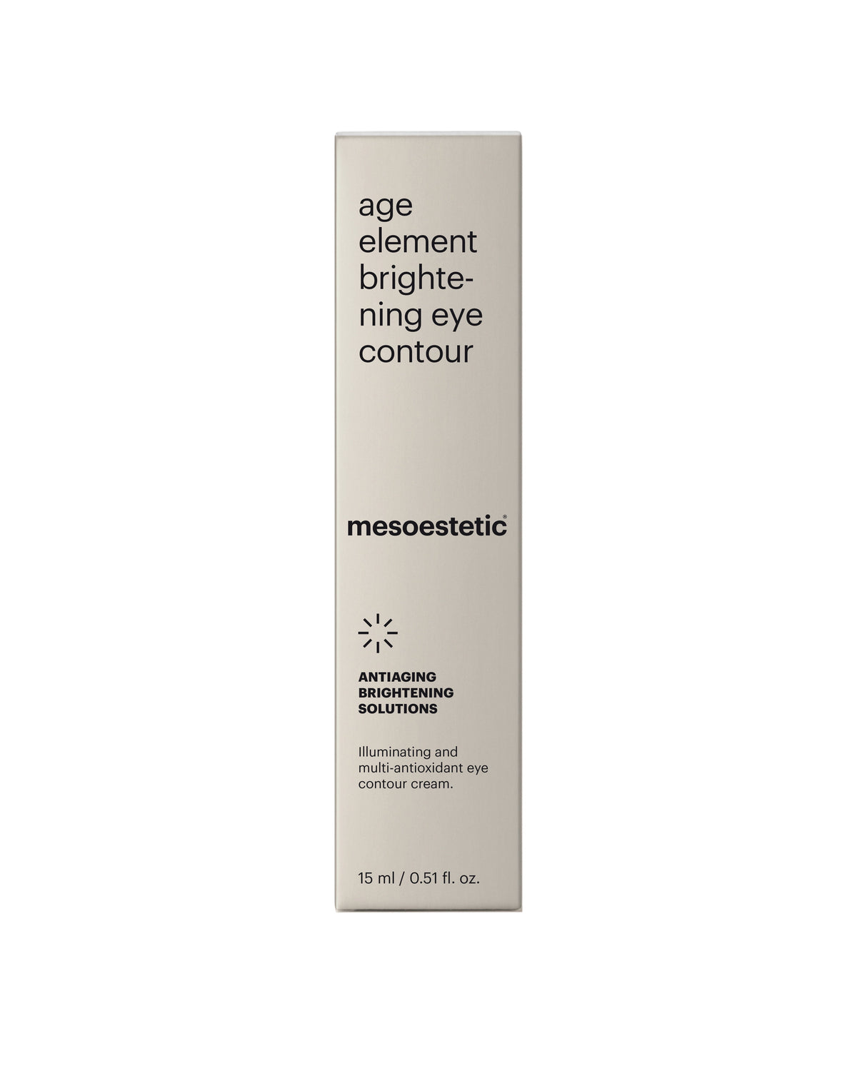 Ytteremballasje til Mesoestetic Age Element Brightening Eye Contour 15 ml