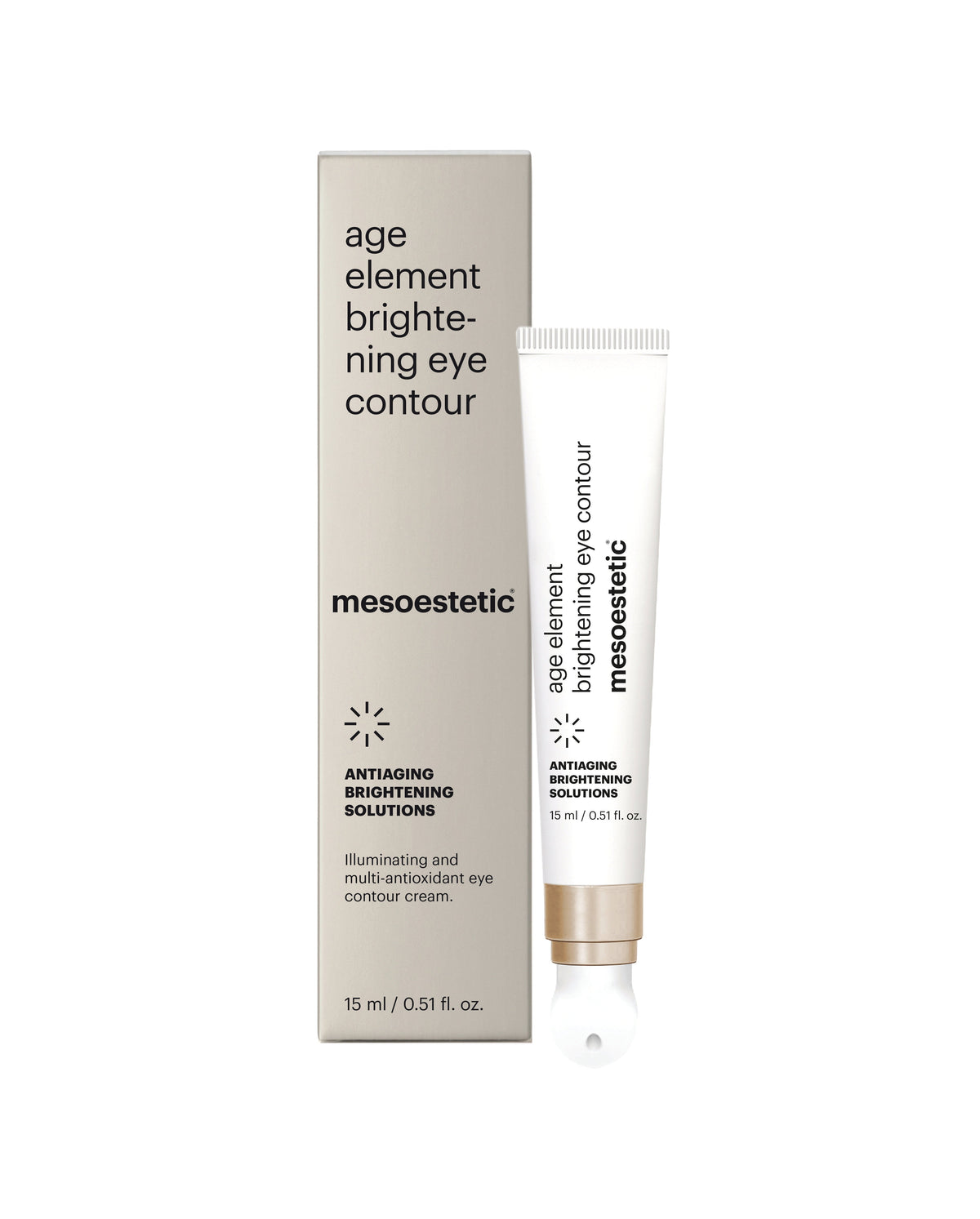 Mesoestetic Age Element Brightening Eye Contour 15 ml med applikator og ytteremballasje