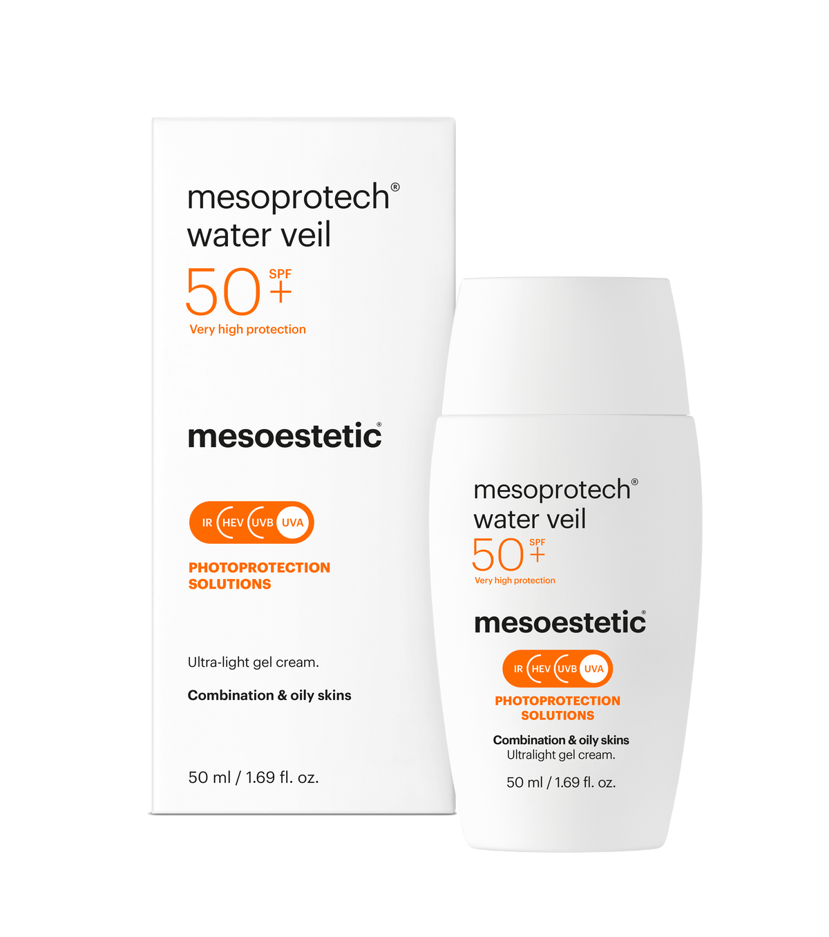 Mesoestetic Mesoprotech Water Veil SPF 50+ 50 ml med ytteremballasje