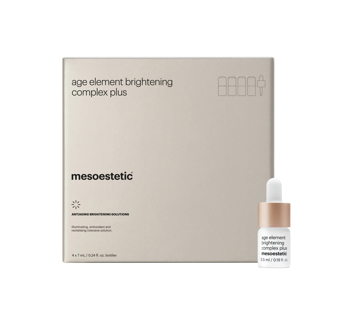 Mesoestetic Age Element Brightening Complex Plus 4 × 5,5 ml med ytteremballasje