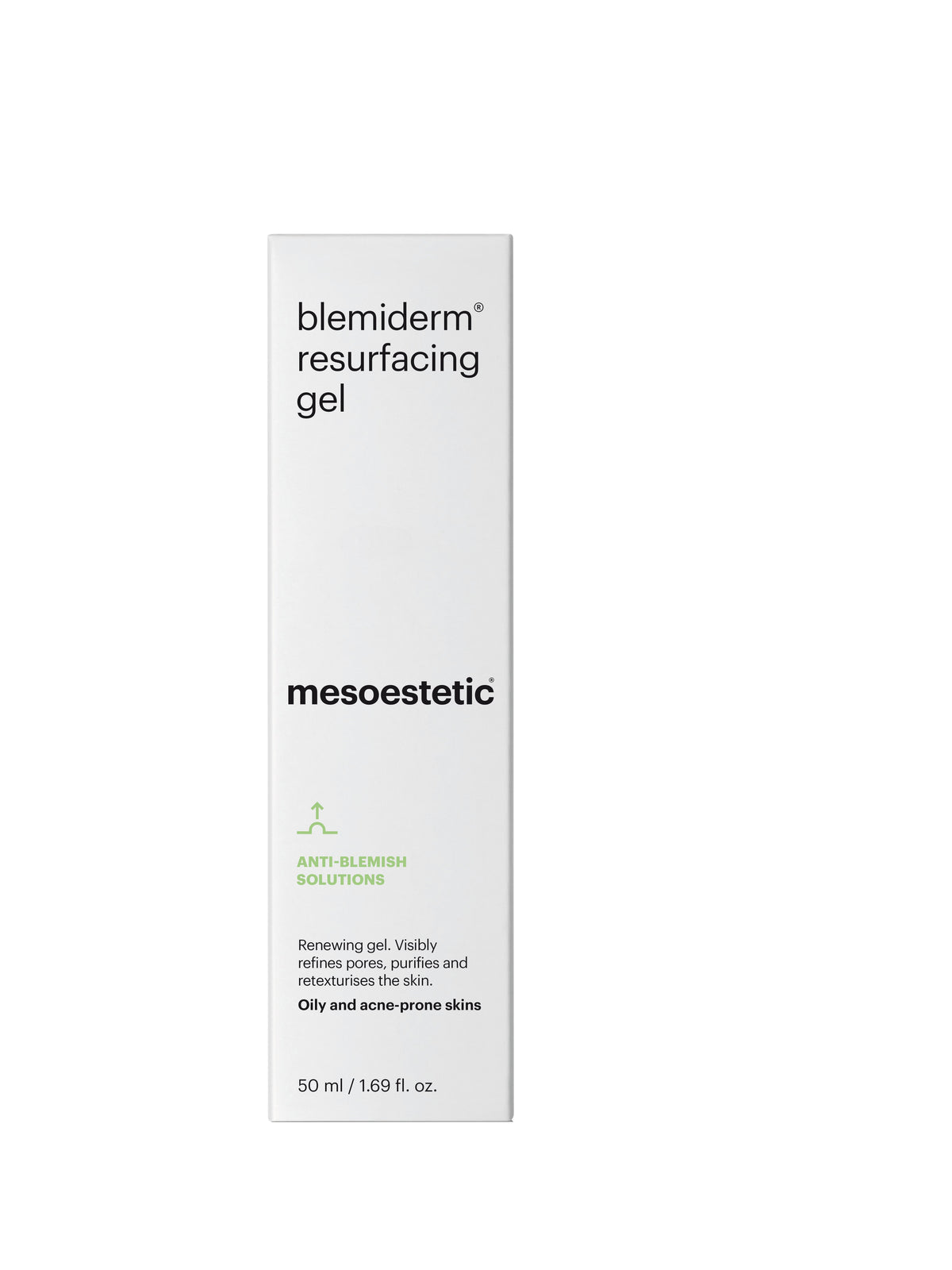 Emballasje til Mesoestetic Blemiderm Resurfacing Gel 50 ml
